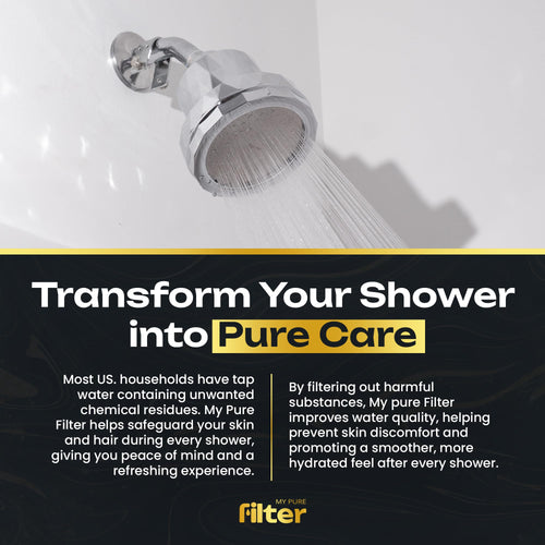 Shower With Internal Filter – High-Pressure Water Softener for Hard Water – Leaves Hair Feeling Fresh and Easy to Comb – Silver – Includes Replaceable Filter and Easy-Install Kit – My Purefilter