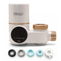 Faucet Filter – 20-Stage Water Purification with 5 Replacement Cartridges – Reduces Chlorine and Fluoride – with Vitamins C, E, and A for Fresher-Looking Skin, Hair, and Nails – White – My Purefilter